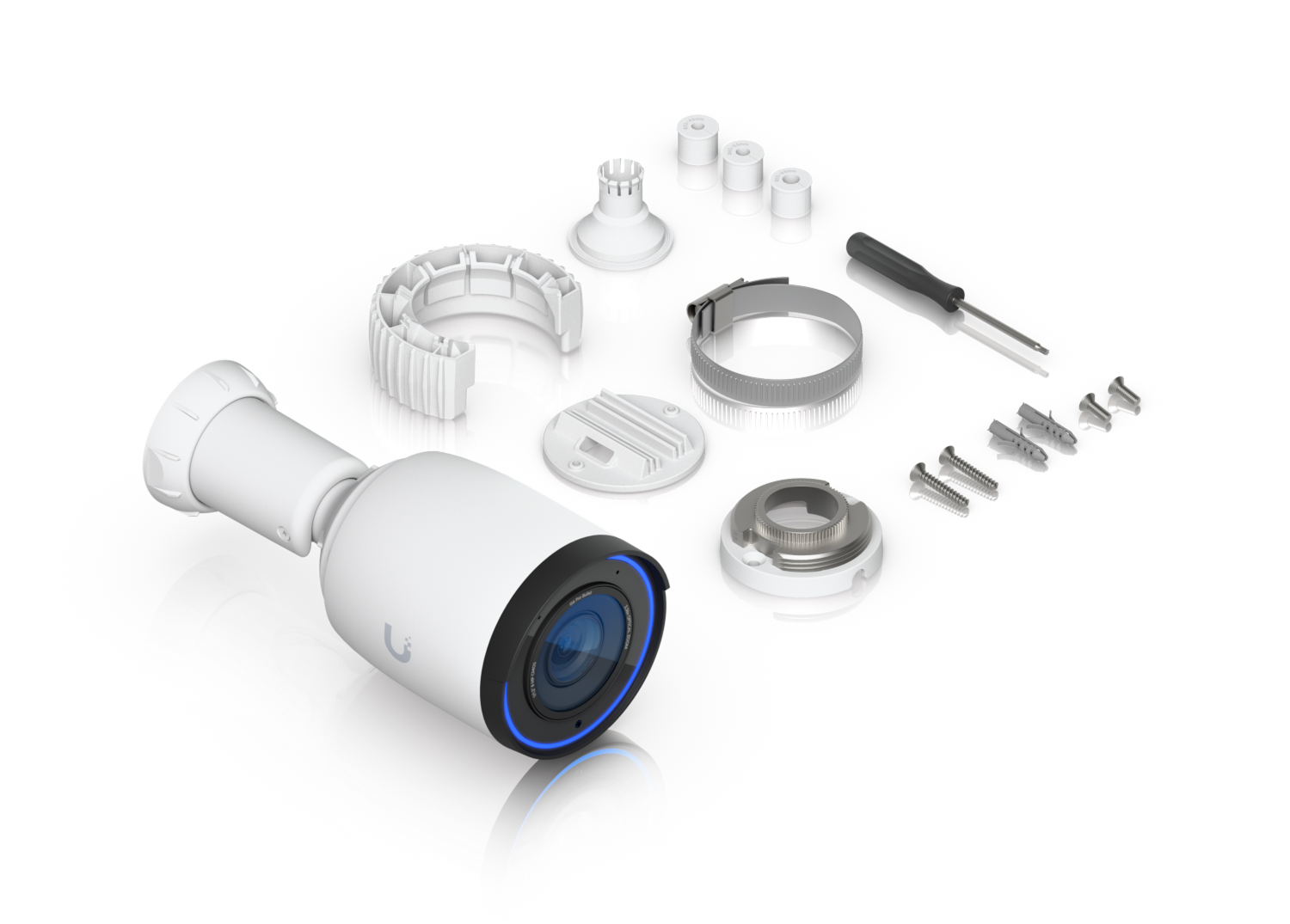 Ubiquiti | Ubiquiti G6 Pro Bullet, White All-Weather 4K PoE+ Camera, Multi-TOPS AI Engine, 2.36x Optical Zoom, Large 1/1.2