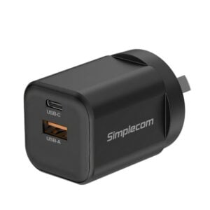 Simplecom-CU235-Simplecom CU235 Dual Port PD 35W Fast Wall Charger USB-C + USB-A for Phone Tablet