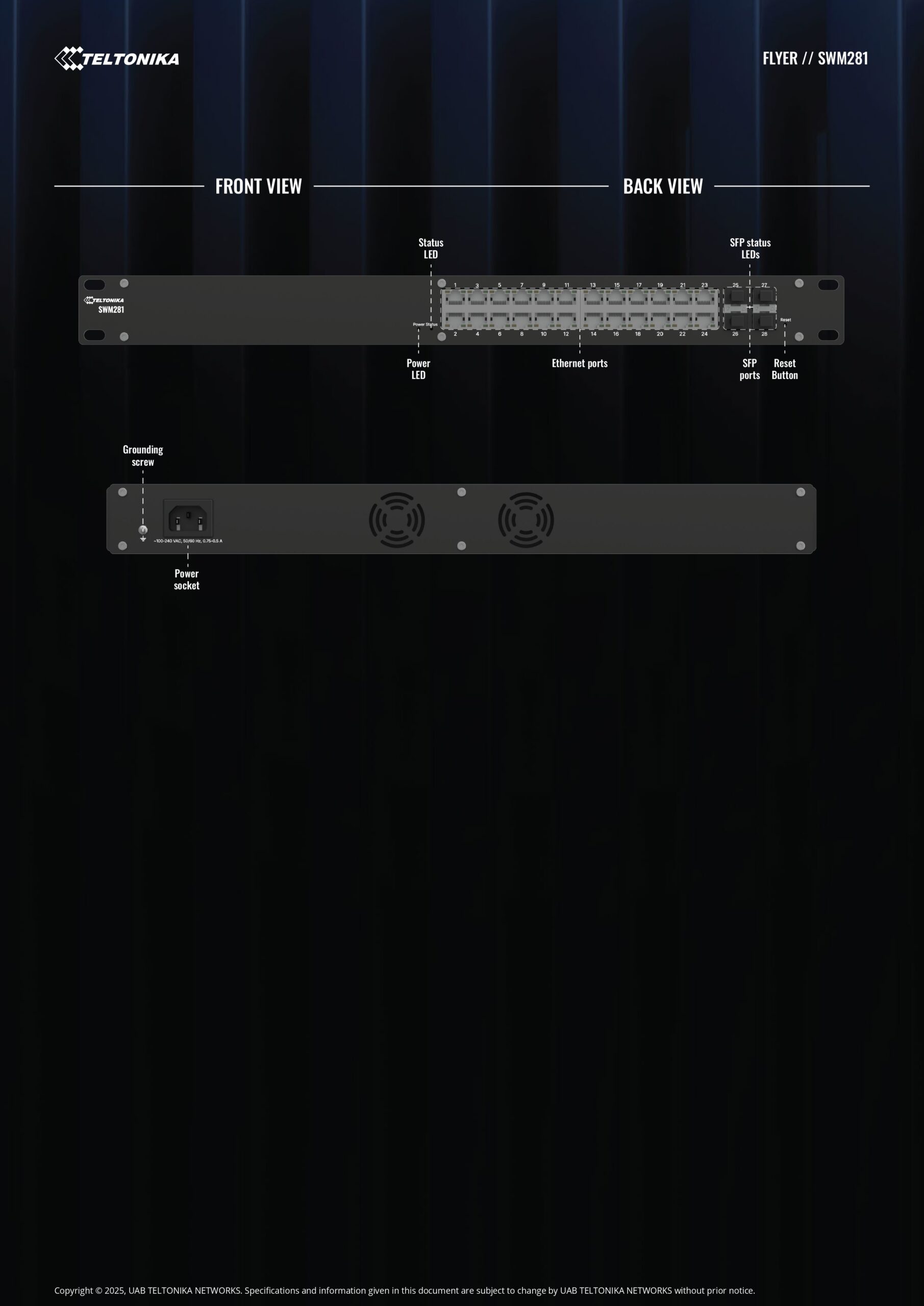 Teltonika | Teltonika SWM281 Gigabit Ethernet managed switch, 24 Gigabit Ethernet with 4 SFP ports, VLAN segmentation, 2-year free RMS | SWM281000000 - Image 3