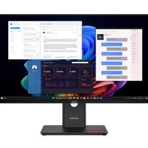 Lenovo-64AFGAR2AU-LENOVO ThinkVision T27UD-40 27" UHD USB-C Dock Monitor 4K 3840x2160 16:9 Height Adjustable Tilt Swivel Pivot 100W PD 3xUSB3.2 Hub LAN DP HDMI VESA 3yr