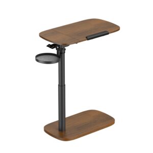 Brateck-FMT03-02-WALNUT-Brateck Storage-Savvy Height Adjustable Mobile Side Table