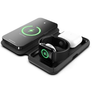 Cygnett-CY4530WIRDE-Cygnett MagTravel 15W 3-in-1 Wireless Charger - BlacK (CY4530WIRDE)