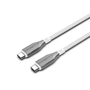 Cygnett-CY4677PCTYC-Cygnett Armoured Braided USB-C to USB-C (2.0) Cable (2M) - White (CY4677PCTYC)