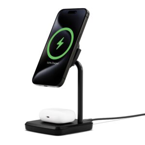 Cygnett-CY5067BUNCP-Cygnett ChargeBase Qi2 2-in-1 Magnetic 15W Wireless Charger - Black (CY5067BUNCP)