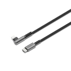 Cygnett-CY5102PCCCL-Cygnett Unite Right-Angle Lightning to USB C Cable (1M) - Black (CY5102PCCCL)
