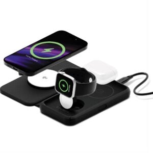 Cygnett-CY5138WIRDE-Cygnett MagTravel Qi2.0 2-in-1 Wireless Charger - Black (CY5138WIRDE)