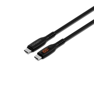 Cygnett-CY5508PCCCC-Cygnett Unite Intelli USB-C to USB-C Cable with LED Display (50cm) - Black(CY5508PCCCC)
