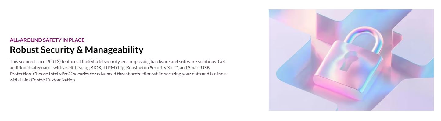 Lenovo | LENOVO ThinkCentre M70q G6 Tiny Desktop PC Intel U7-265T 32GB DDR5 1TB SSD Windows 11 Pro AI NOW 3YR OS Intel UHD GPU  Keyboard Mouse | 13A4000CAU - Image 3