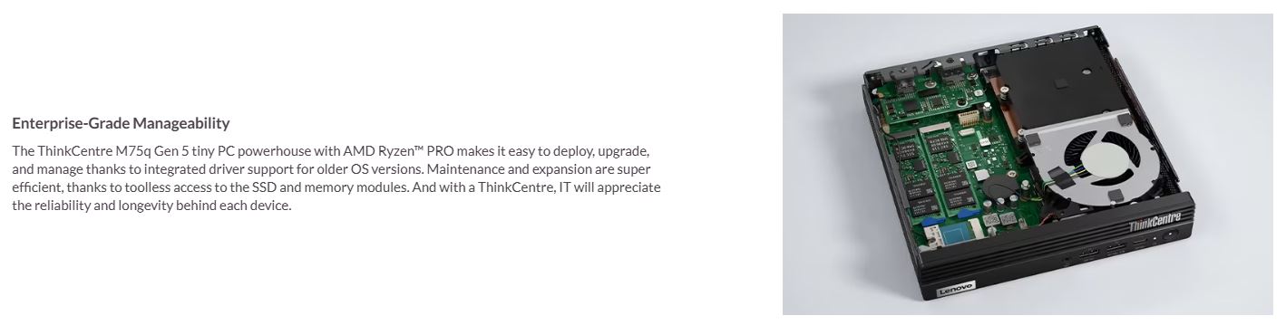 Lenovo | LENOVO ThinkCentre M75Q G5 Tiny AMD Ryzen 7 PRO 8700GE 16GB DDR5 512GB SSD Windows 11 Pro AMD GPU 3YR OS Keyboard Mouse | 12RQ0024AU - Image 3