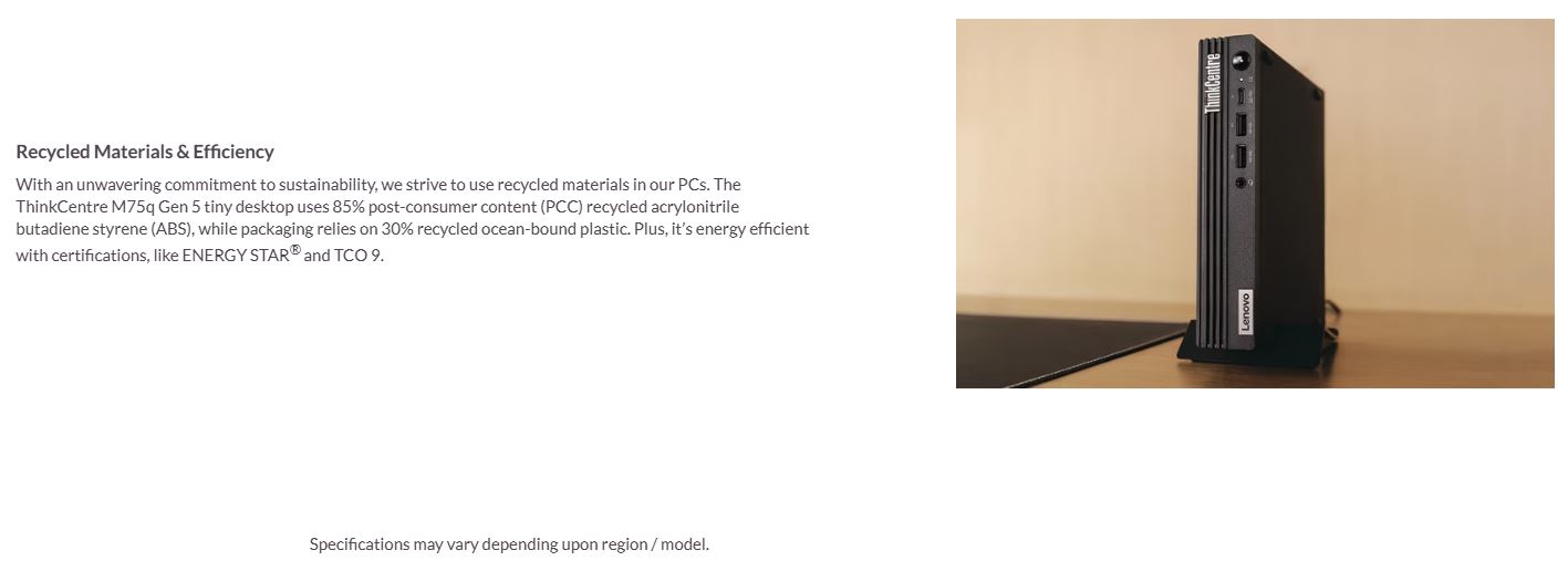 Lenovo | LENOVO ThinkCentre M75Q G5 Tiny AMD Ryzen 7 PRO 8700GE 16GB DDR5 512GB SSD Windows 11 Pro AMD GPU 3YR OS Keyboard Mouse | 12RQ0024AU - Image 5