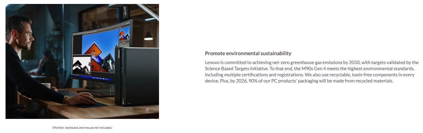 Lenovo | LENOVO ThinkCentre M90S G4 SFF Intel i5-13500 16GB DDR4 512GB SSD Windows 11 Pro 1YR OS Intel UHD GPU vPro Keyboard Mouse ~M70S N50s | 12HRS10J00 - Image 4