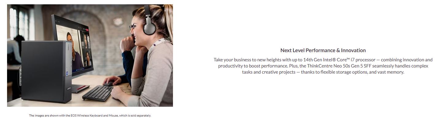 Lenovo | LENOVO ThinkCentre Neo 50S G5 SFF Desktop PC i5-14400 16GB DDR5 512GB SSD Windows 11 Pro 1YR OS Intel UHD GPU Keyboard Mouse | 12XF003KAU - Image 3