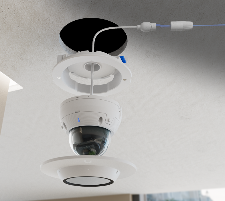 Ubiquiti | Ubiquiti UACC-Dome-FM-W, Dome Camera Mounting Accessory, Recessed Installation into Wall,  Ceiling, White. | UACC-Dome-FM-W - Image 3