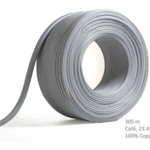 8ware-CB-CAT6-305-Network Cable Cat6 305m Roll Un-shielded twisted pair UTP 23AWG PVC solid pure 0.56mm copper wire Grey
