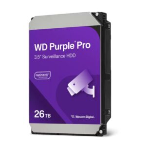 Western Digital-WD260PURP-Western Digital WD Purple Pro 26TB 3.5" Surveillance HDD 7200RPM 512MB SATA 287MB/s 7200 RPM 512MB 5yrs warranty