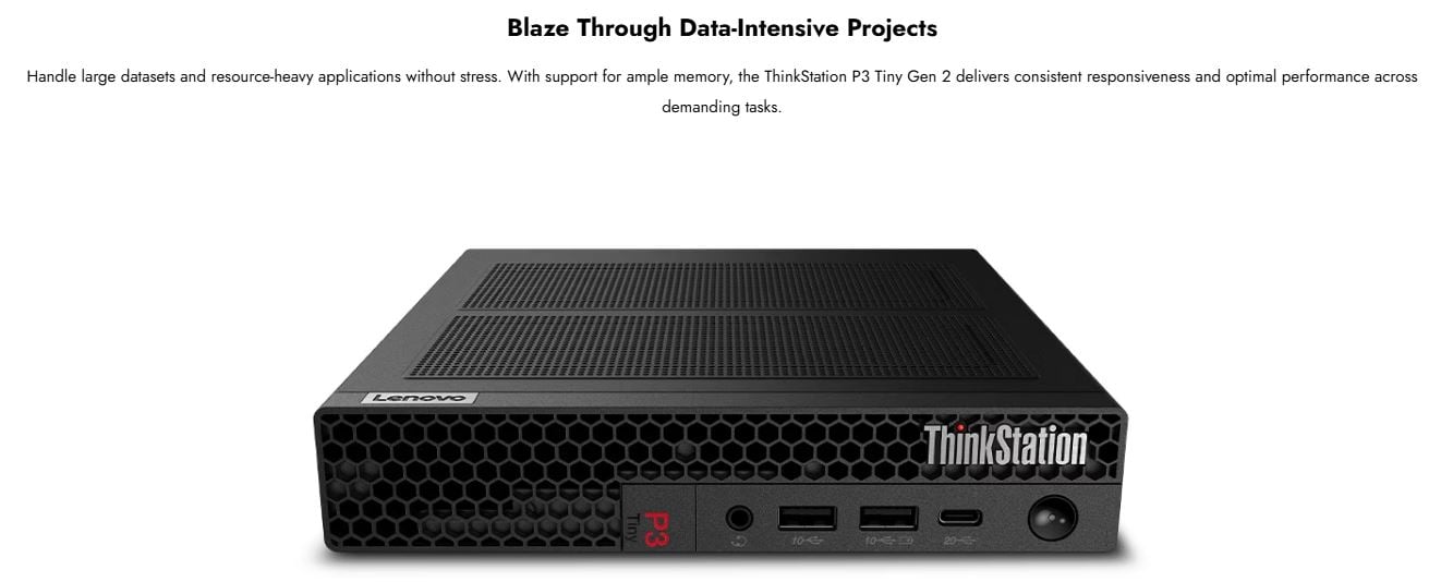 Lenovo | LENOVO ThinkStation P3 Tiny Intel U7-265 16GB DDR5 1TB SSD WIN 11 PRO NVIDIA RTX A1000-8G Q870 3yr Onsite 300W PSU AI Workstation Desktop | 30K5S00500 - Image 4