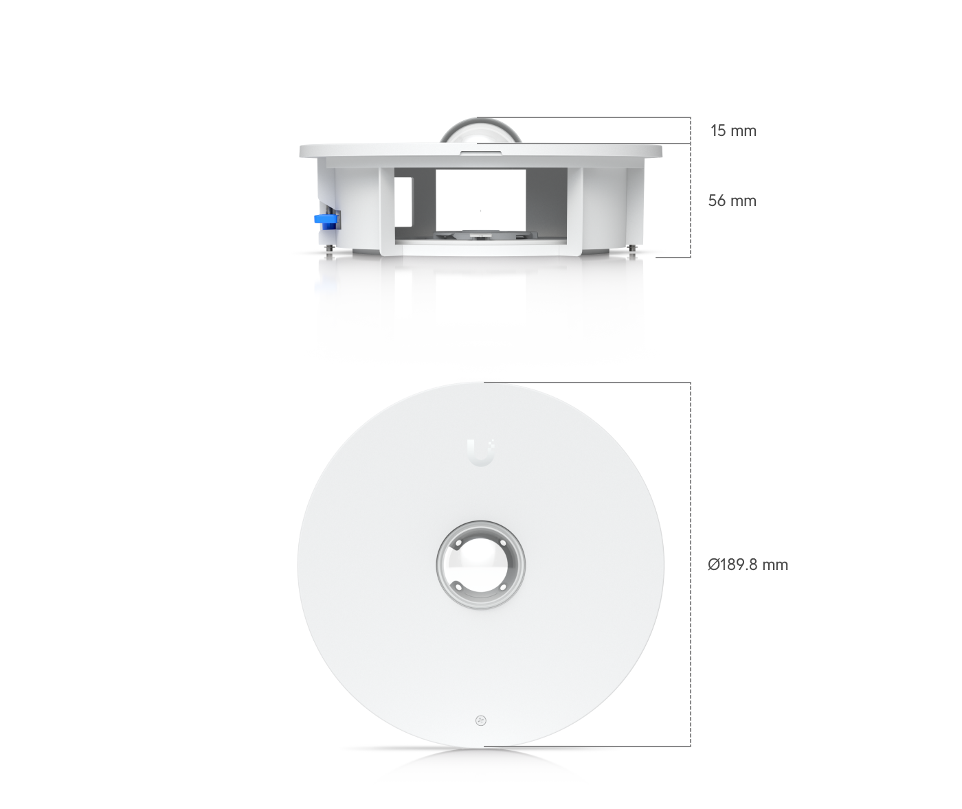 Ubiquiti | Ubiquiti G6 Pro 360 Flush Mount, White, G6 Pro 360 Camera Mounting Accessory, Recessed Installation Into Wall, Ceiling. | UACC-G6-Pro-360-FM-W - Image 1