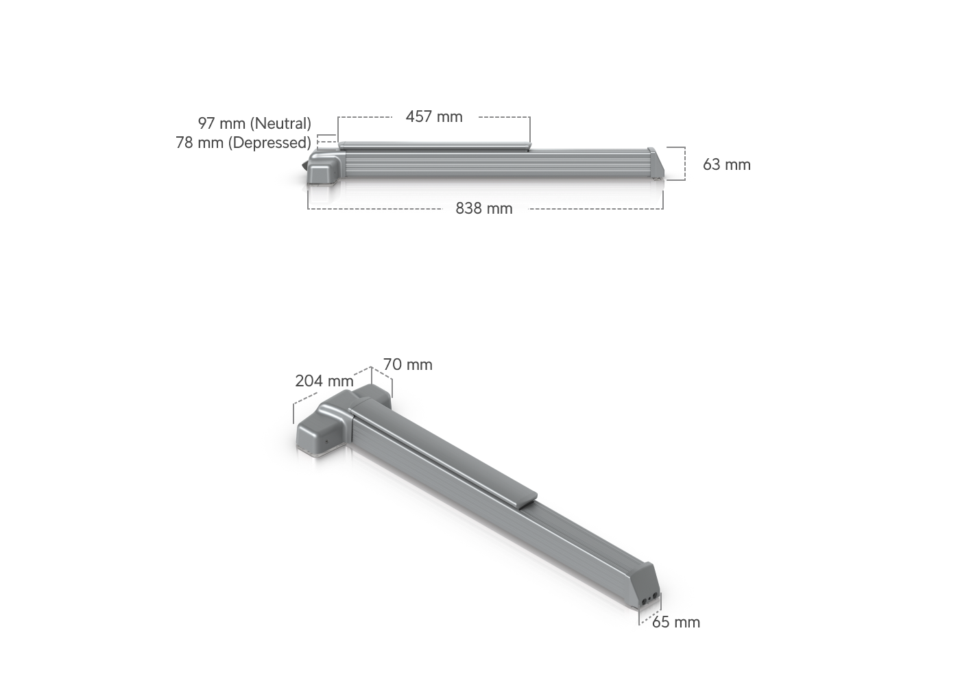 Ubiquiti | Ubiquiti Panic Bar, A Single-Latched Bar Installed, Emergency Exit Doors, Allowing Quick, Easy Egress, Pushing Bar Open, Door During Emergencies. | UACC-PanicBar - Image 1