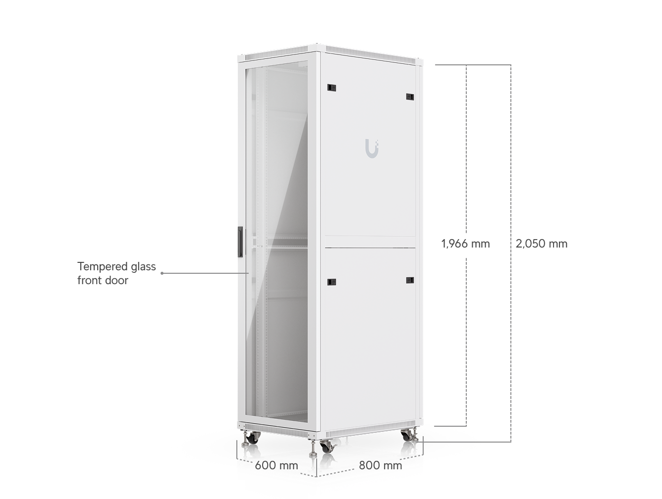 Ubiquiti | Ubiquiti 42U Rack Cabinet,Fully Assembled Floor Rack,Built-In Fans,Removable Panels,Lockable Casters,Optimal Airflow,Heavy-Duty,Easy Equipment Access | UACC-Rack-42U-800-G - Image 1
