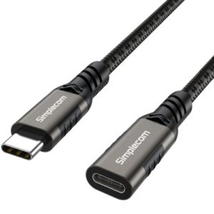 Simplecom-CAU610-Simplecom CAU610 USB-C Male to Female Extension Cable USB 3.2 Gen2 PD 100W 20Gbps 1M