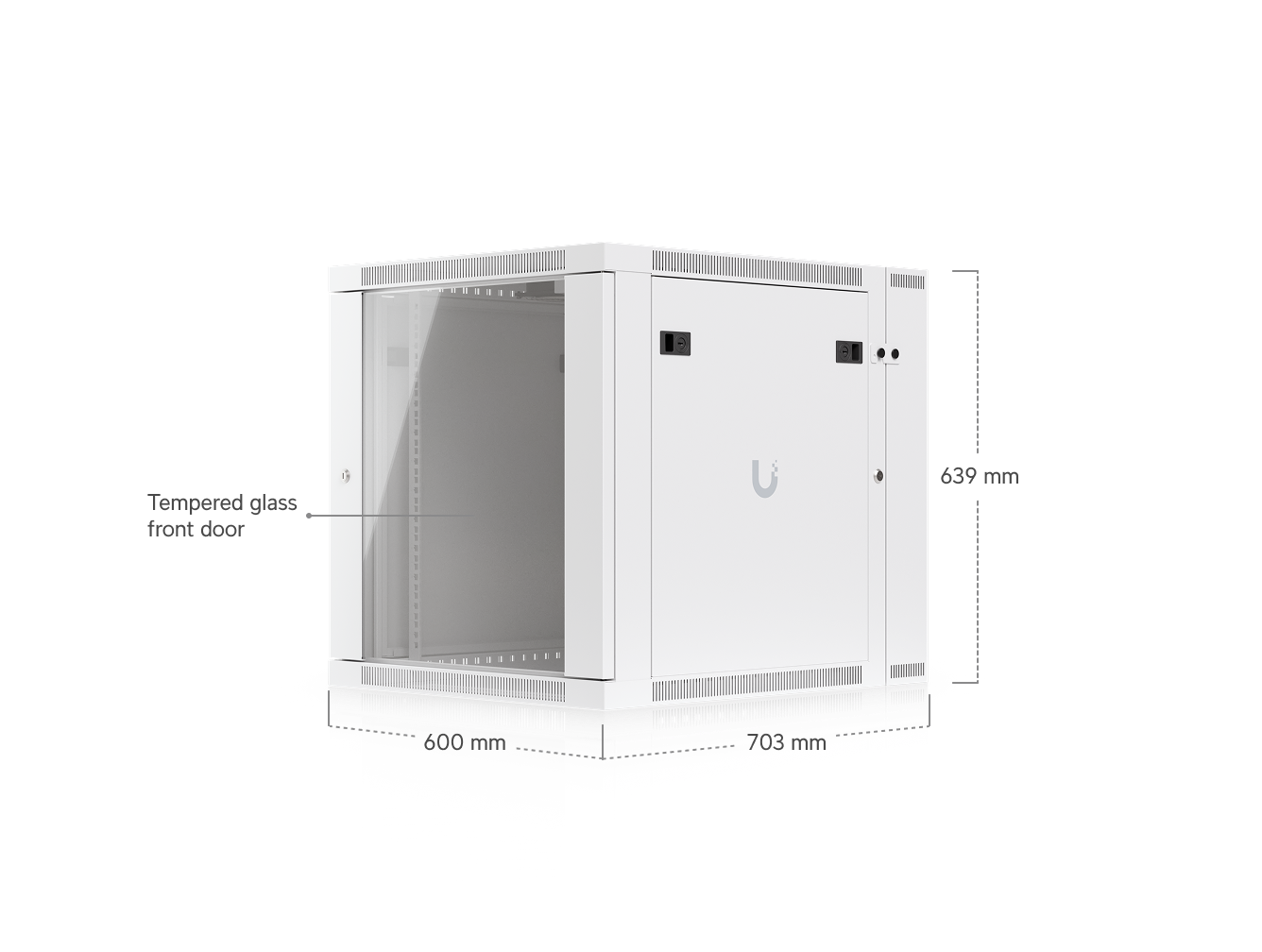 Ubiquiti | Ubiquiti 12U Rack Cabinet,Fully Assembled Wall-Mount Rack,Built-In Fans,Removable Panels, Easy Equipment Access,Space-Efficient Small-Scale Deployment | UACC-Rack-12U-Wall-SW-G - Image 1