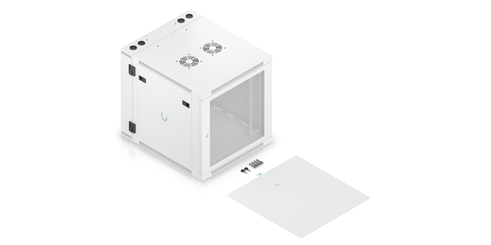 Ubiquiti | Ubiquiti 12U Rack Cabinet,Fully Assembled Wall-Mount Rack,Built-In Fans,Removable Panels, Easy Equipment Access,Space-Efficient Small-Scale Deployment | UACC-Rack-12U-Wall-SW-P - Image 3