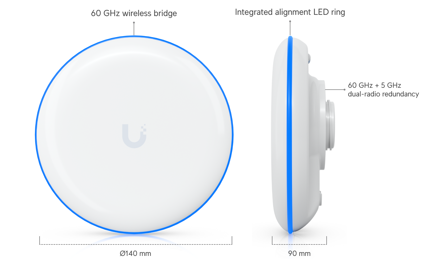 Ubiquiti | Ubiquiti Building Bridge, 60 GHz Wireless Point-ToPpointBbridge With 5 GHz Backup Radio. | UBB-Single - Image 1