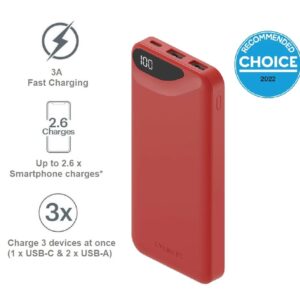 Cygnett-CY4343PBCHE-Cygnett ChargeUp Boost 3rd Gen 10K mAh Power Bank -Red(CY4343PBCHE)