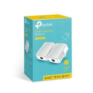TP-LINK-TL-PA411KIT-TP-Link TL-PA411 KIT AV600 Nano Powerline Adapter Starter Kit HomePlug AV 1x100Mbps LAN 300m Range Miniature Design Plug  Play