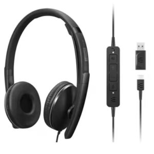 Lenovo-4XD1M45627-LENOVO Lenovo Wired ANC Headset Gen 2 Lightweight USB-C  to USB-A ctive noise cancelling with EPOS BrainAdapt™ and ActiveGard® Teams certified 2YR WTY
