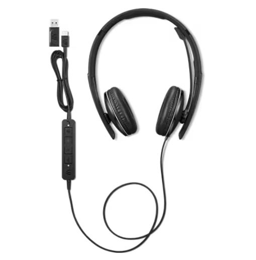 Lenovo | LENOVO Lenovo Wired ANC Headset Gen 2 Lightweight USB-C to USB-A ctive noise cancelling with EPOS BrainAdapt™ and ActiveGard® Teams certified 2YR WTY | 4XD1M45627 - Image 1