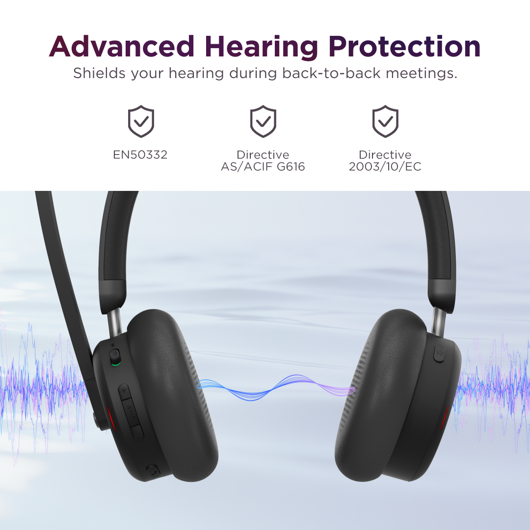 Lenovo | Lenovo Dual-Mode Wireless Hybrid ANC Headset 6550 (USB-C, Teams) Bluetooth 5.3 USB-C AI-powered LADM and LAFM software 3YR WTY | 4XD1S19778 - Image 5
