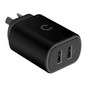 Cygnett-CY3672PDWLCH-LS Cygnett PowerPlus 12W Dual Port Wall Charger - Black (CY3672PDWLCH)