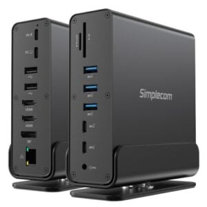 Simplecom-CHT815-Simplecom CHT815 15-in-1 USB-C 4K Triple Display MST Docking Station with Dual HDMI DP