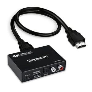Simplecom-CM423v4-Simplecom CM423v4 HDMI 2.0 Audio Extractor Dual-Mode with ARC/eARC Optical SPDIF 2RCA 3.5mm Stereo 4K@60Hz