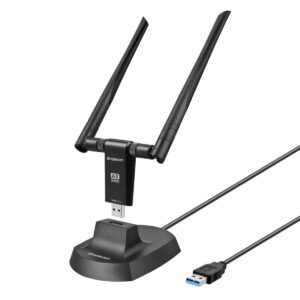 Simplecom-NW811V3-Simplecom NW811v3 AX5400 Tri-Band WiFi 6E USB Adapter with 2x 5dBi High Gain Antennas