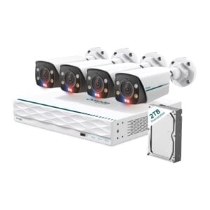 TP-LINK-Omada B8S4-2T-TP-Link Omada B8S4-2T 8MP Bullet PoE Security Camera System with 2TB HDD