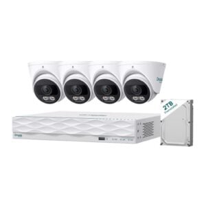 TP-LINK-Omada T5S4-2T-TP-Link Omada T5S4-2T 5MP Turret PoE Security Camera System with 2TB HDD
